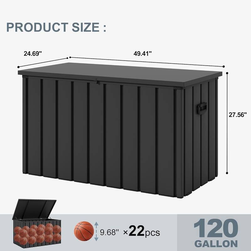 PURPLE LEAF Outdoor Deck Box Waterproof Lockable Storage Box Container with Lid
