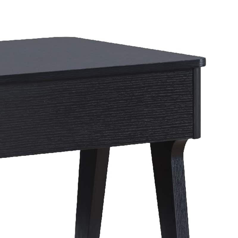 26 in. Black Rectangle Wood End Table, Sturdy Build End Side Table for Living Rooms