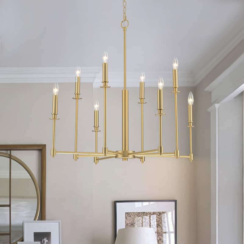 8-Light Classic Candle Chandelier Kitchen island Hanging Pendant for dining room