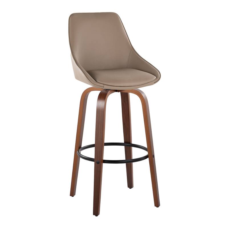 Carson Carrington Alba 30" Fixed-Height Bar Stool with Bent Wood Legs & Round Footrest (Set of 2)
