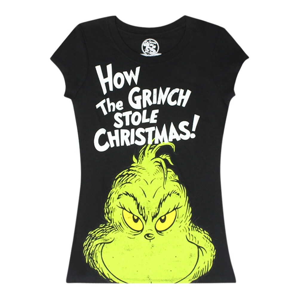 Shop Dr Seuss The Grinch Stole Christmas Women S Black T Shirt