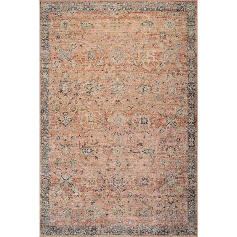 Nuloom Triselle Traditional Bordered Washable Area Rug - 5' 3" x 8' - Peach - Rectangle