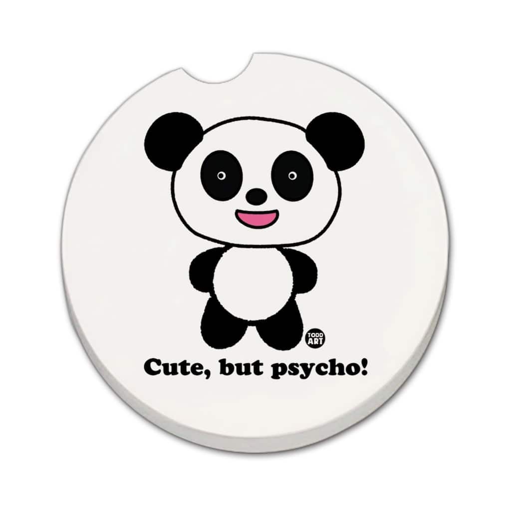 Cute But 2 Pack Absorbent Stone Coaster for Vehicle Cup Holder 2.6” Diameter Manufactured in The USA
