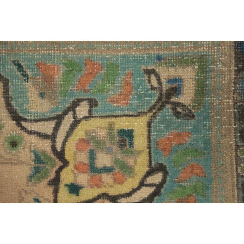 Hand Knotted Oriental 100% Wool Carpet Traditional Floral Beige & Ivories Tabriz Area Rug - 6' 5'' X 4' 8''