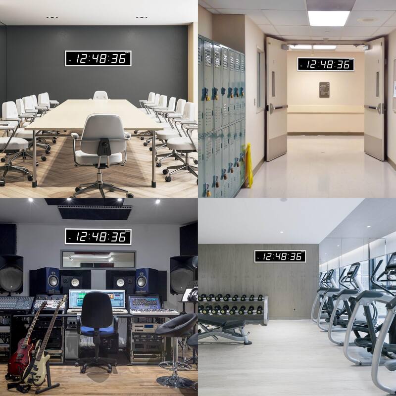 Ivation Large Digital Clock, 60" Led Wall Clock with Stopwatch, Alarms, Timer, Temp & Remote - White