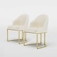 preview thumbnail 38 of 58, Modern Marble Dining Table with White Rectangular Tabletop Gold Stainless Legs, Dining Room Table