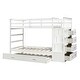 preview thumbnail 5 of 16, Contemporary Style Solid Wood Bunk Bed, Hardwood Twin Over Twin Bunk Bed with Trundle and Staircase