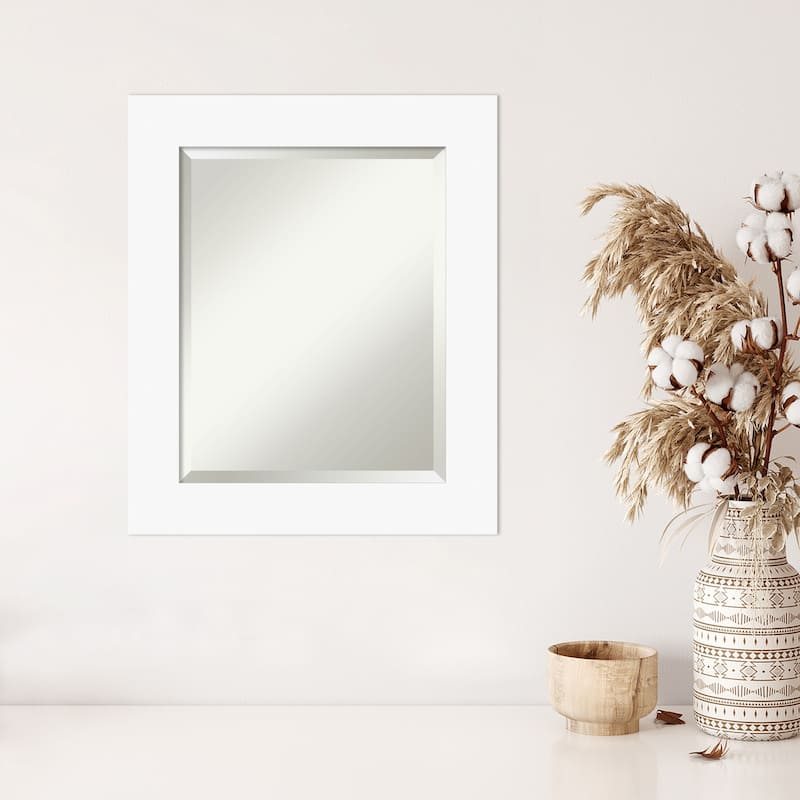 Basic Beveled Wood Framed Wall Mirror