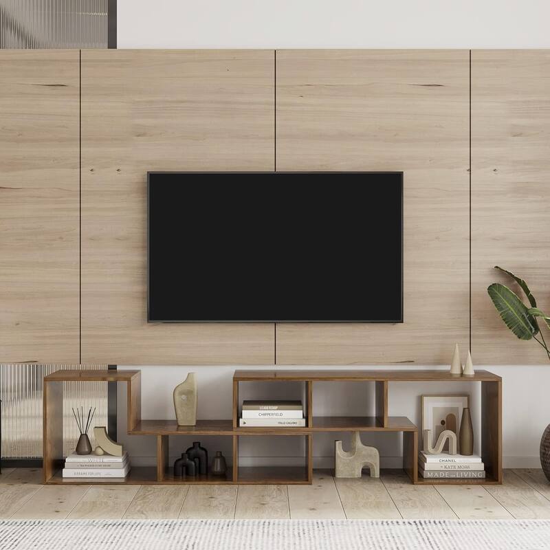 Mieres Modern Entertainment Center with Open Storage Shelves, TV Console Stand - n/a