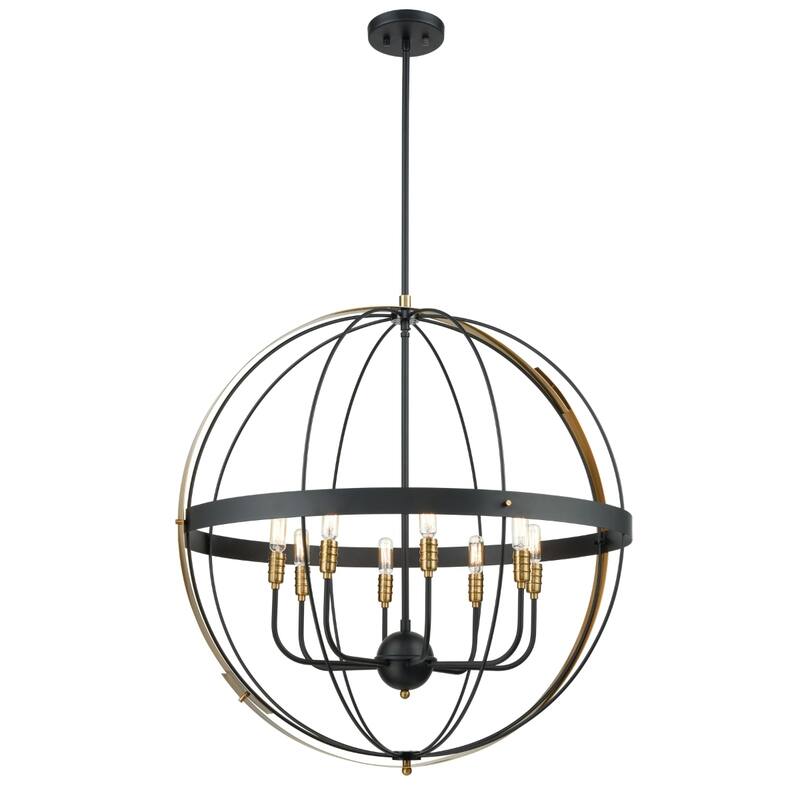 Caldwell 32-inch Wide 8-Light Chandelier in Matte Black - 32in W x 32in D x 33in H - 32in W x 32in D x 33in H - Matte Black