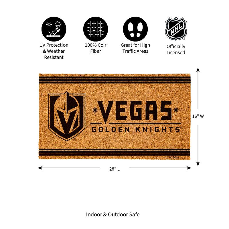 28 in. x 16 in. Vegas Golden Knights, Coir Mat
