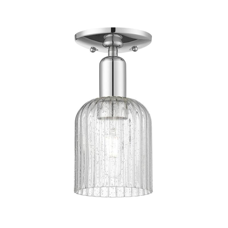 Innovations Lighting 716-1C-11-5 Bridal Veil Semi-Flush Bridal Veil 5" - Polished Chrome / Seedy