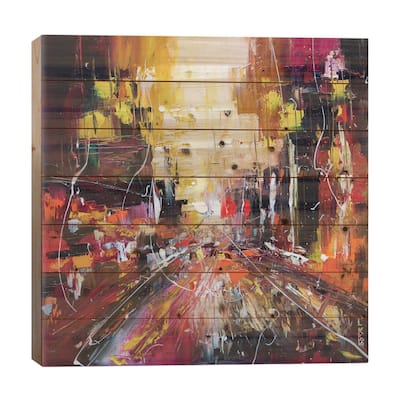 Evening Avenue Print On Wood by KuptsovaArt - Multi-Color