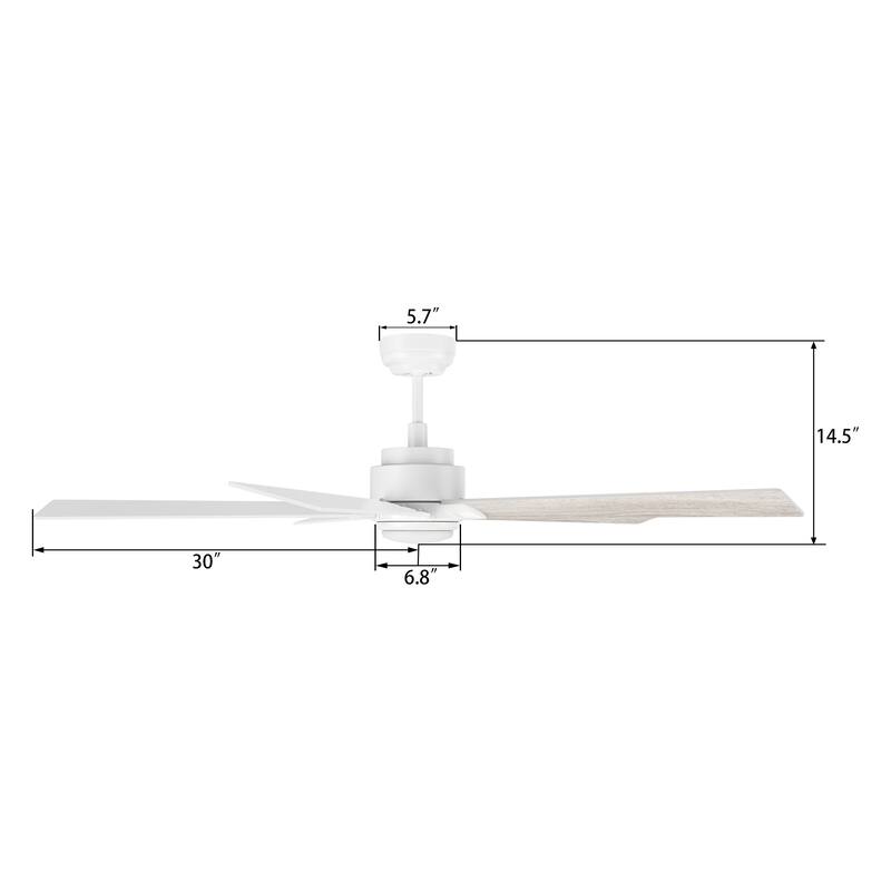 CARRO Livingston 60" 5-Blade Indoor Ceiling Fan with Light and Remote-Downrod