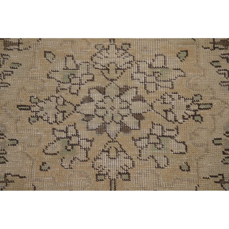 Geometric Tabriz Persian Vintage Rug Handmade Traditional Wool Carpet - 9'2" x 12'5"