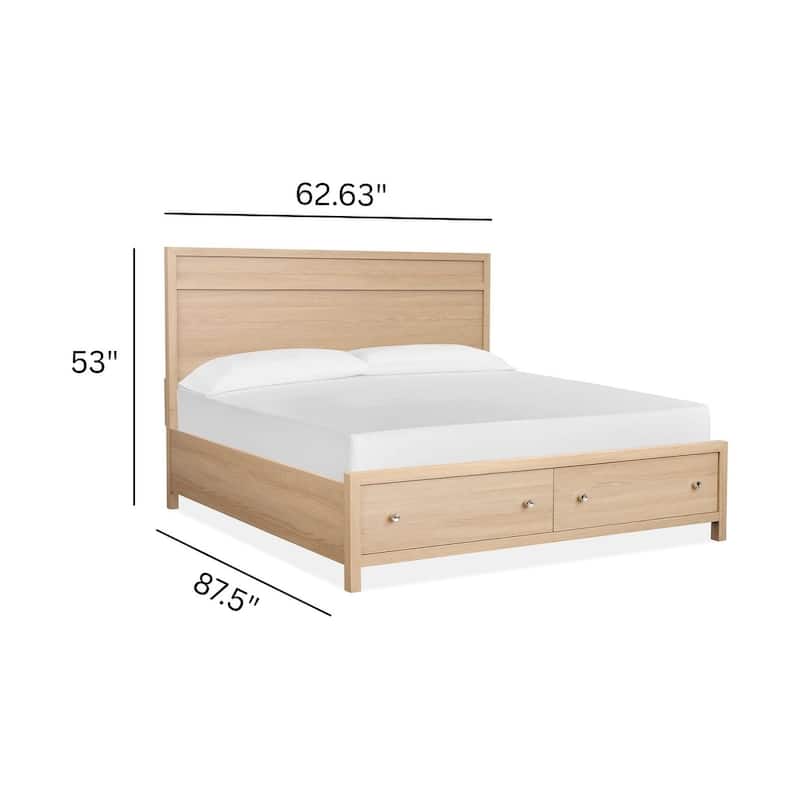 Magnussen Home Merrifield Sandstone Beige Panel Storage Bed