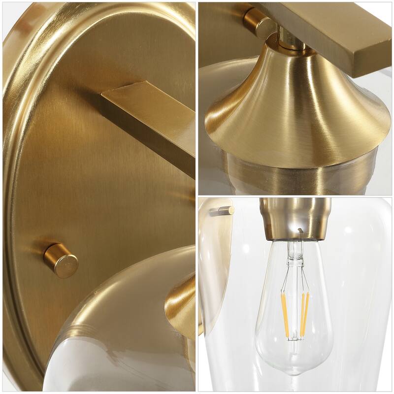 Iron/Seeded Glass LED Vanity Light, by JONATHAN Y