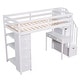 preview thumbnail 9 of 25, Twin Size Wooden Loft Bed with Storage Drawers, Desk, Storage Stairs, Shelves