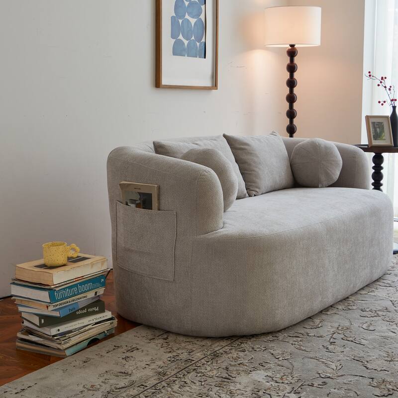 Memory Foam 2-Seater Couch,Deep Seat Modern Sofa