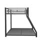 preview thumbnail 2 of 10, Black Twin over Full Metal Bunk Bed with Safety Guardrail, CPC Certified