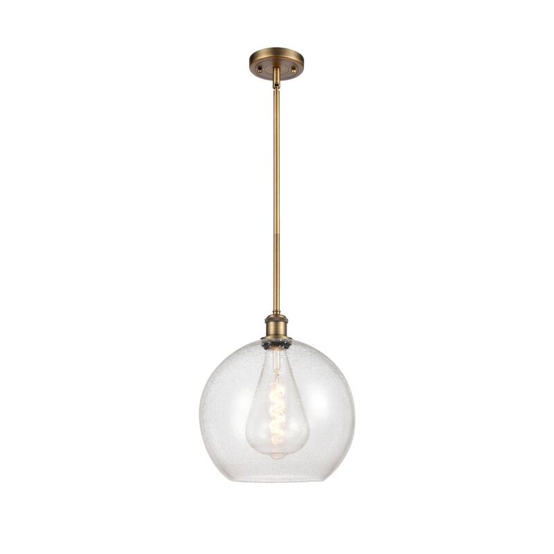Innovations Lighting Athens 1 Light 12" Mini Pendant - Brushed Brass/Seedy