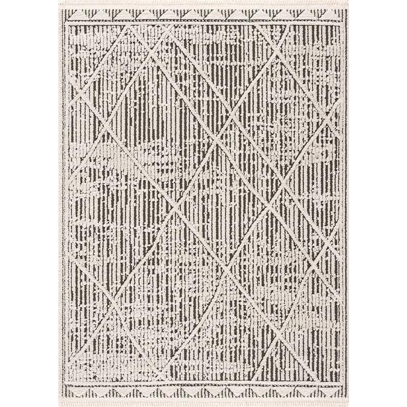 Hauteloom Munich Modern Farmhouse Bohemian Neutral Area Rug