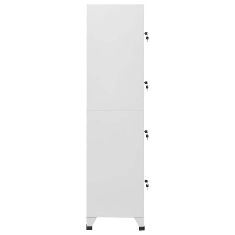 Sonia Rectangle Locker Cabinet, 4 Doors, Industrial Design, Gray Steel