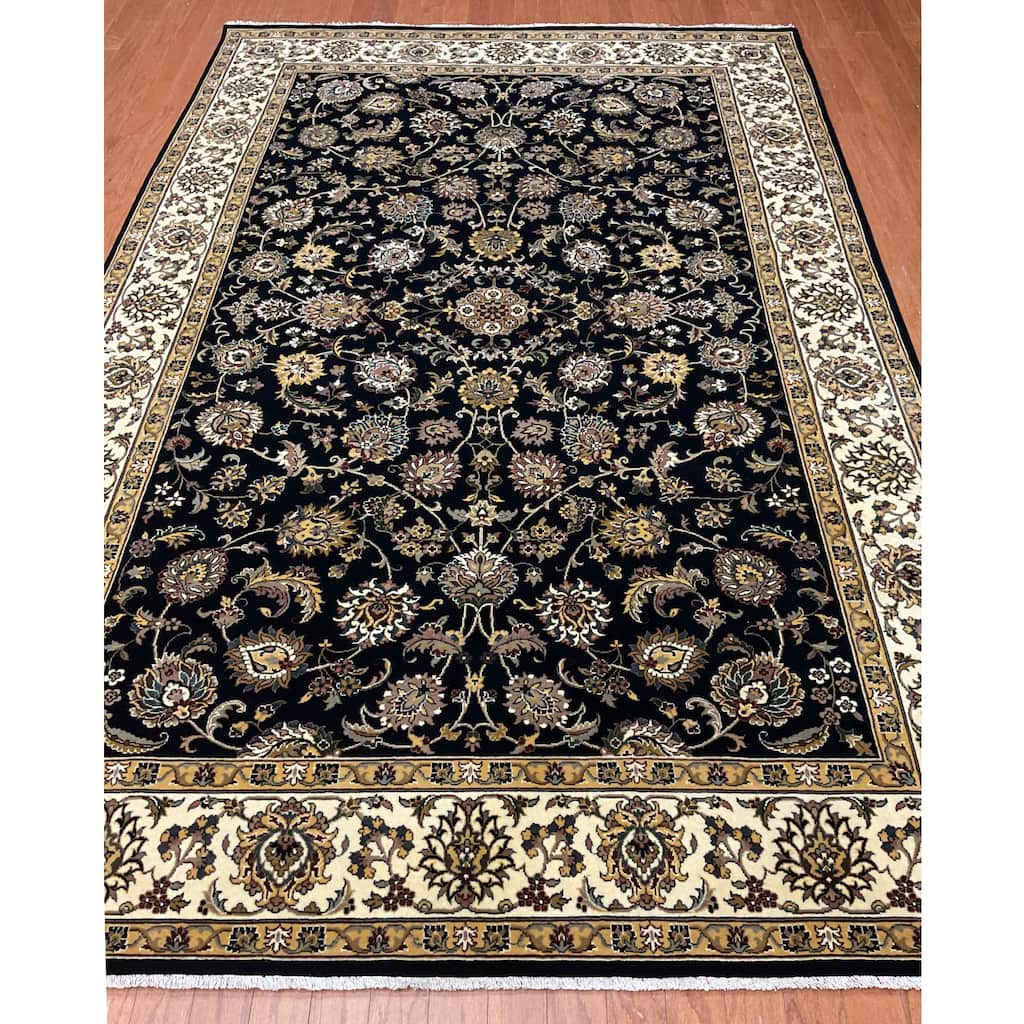 HERAT ORIENTAL Hand-knotted Indo 6' x 9' Isfahan Wool Rug - 6' x 9'