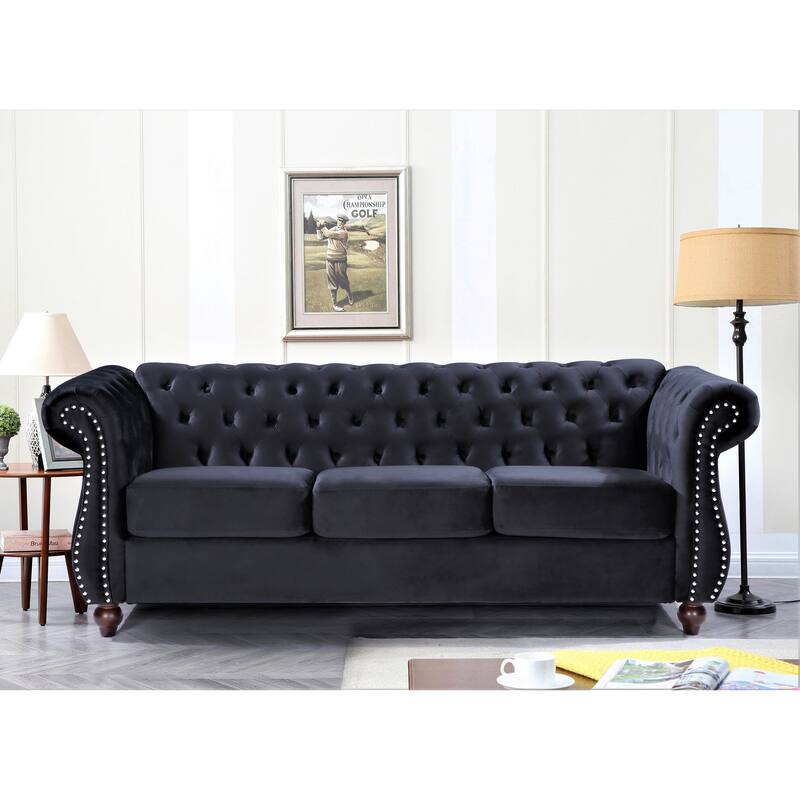Kemos Velvet Chesterfield 2-piece Living Room Set