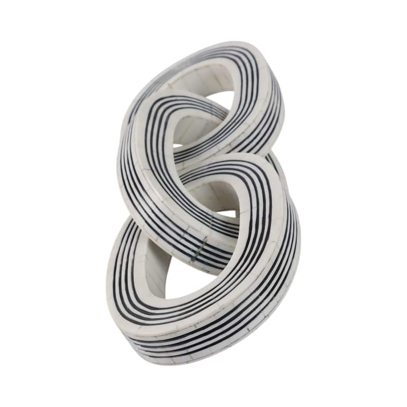 Resin Interlocking Chain Decorative Object for Home Decor - 1" Black - 15" x 5" x 1"