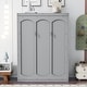 preview thumbnail 3 of 16, Full Murphy Bed Cabinet Folding Beds w/ Bookcase Headboard