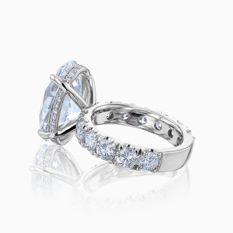 Kobelli 8.5 Carats Oval Diamond 14k Solid Gold Lab Grown Half Eternity Adler Engagement Ring (EF/VS, Certified)