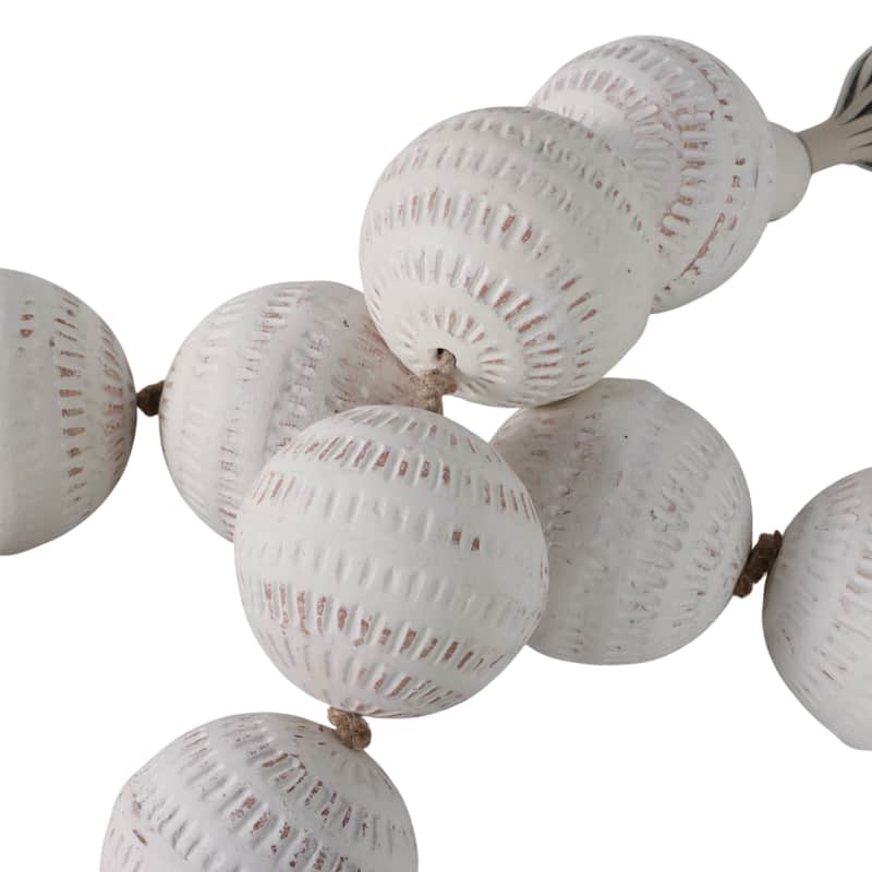 Ecomix Decorative Garland with Leather Tassels Capri Style - 3" White - 53" x 3" x 3"