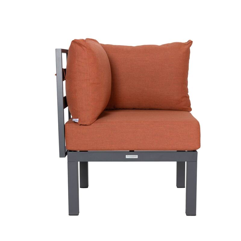 Outdoor 7-Piece Modern Patio Sectional Sofa Set Aluminum Frame W/ Coffee Table for Outdoor Summer Porch Backyard
