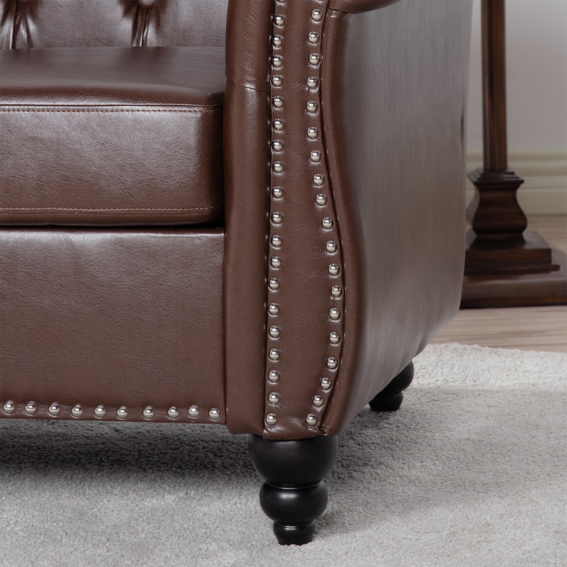 PU Leather 1-Seater Sofa with Pocket Springs