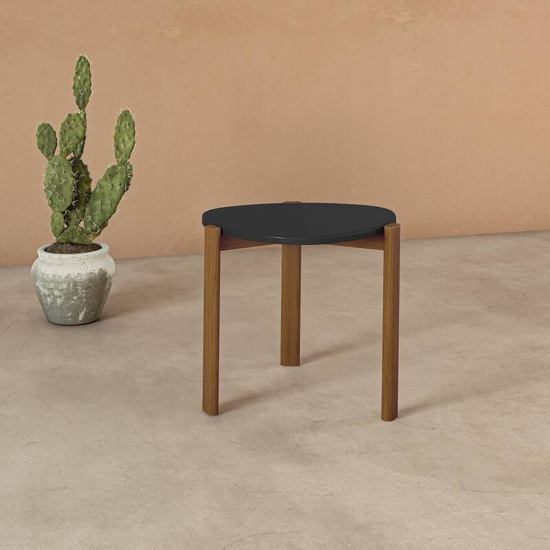 Manhattan Comfort Mid Century Modern Gales Solid Wood Leg End Table