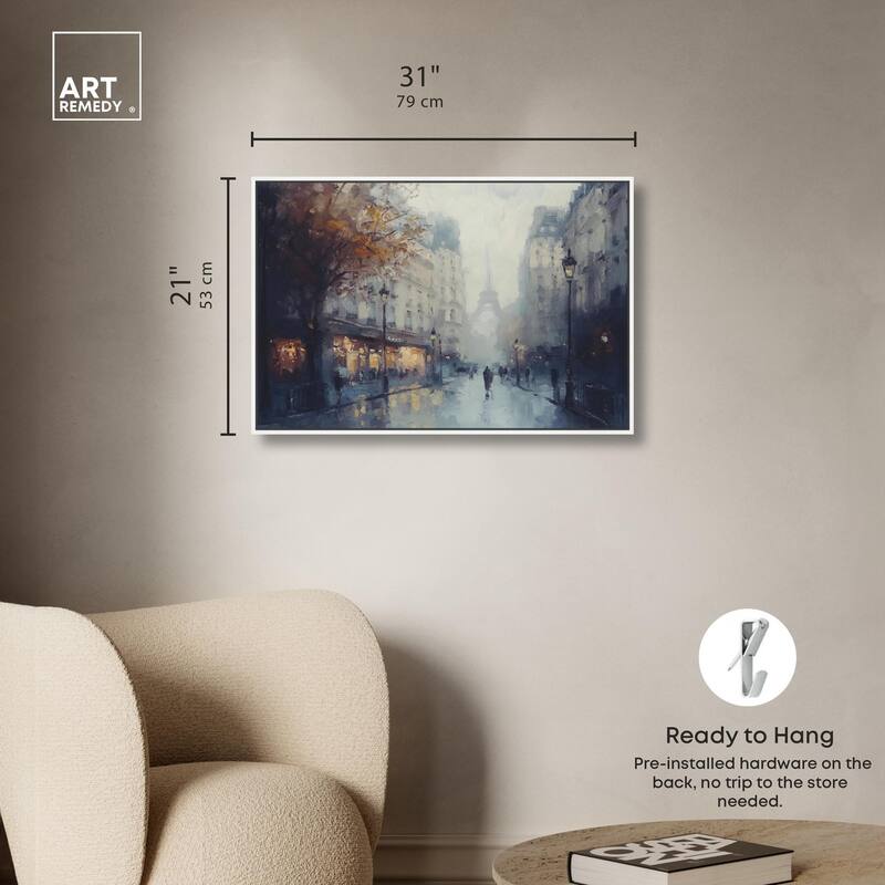 Foggy Paris Canvas by Art Remedy