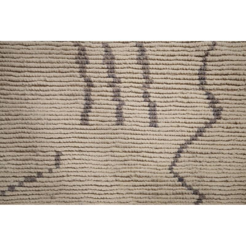All-Over Abstract Moroccan Palace Size Area Rug Handmade Wool Carpet - 12'2"x 15'5"