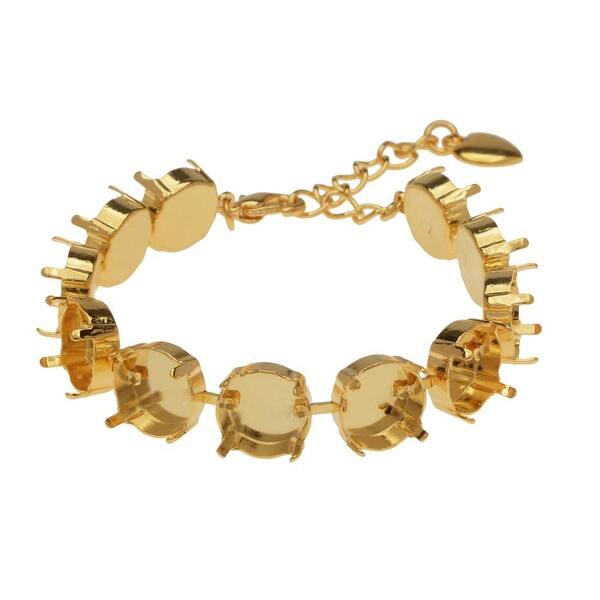 Shop Gita Jewelry Almost Done Bracelet 11 Cup Settings For 12mm Swarovski Crystal Rivolis Gold Plated On Sale Overstock 24071598
