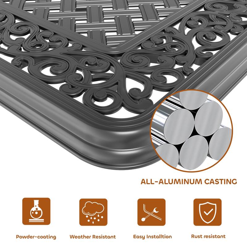 5/7-Piece Cast Aluminum Outdoor Dining Set with 59.06'' L X 35.43'' W Rectangular Table and Random Color Seat Cushions