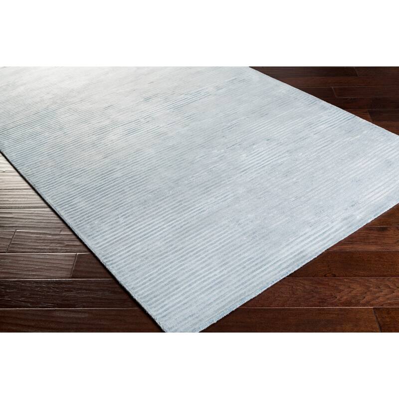 Elle Handmade Striped Solid Viscose Area Rug