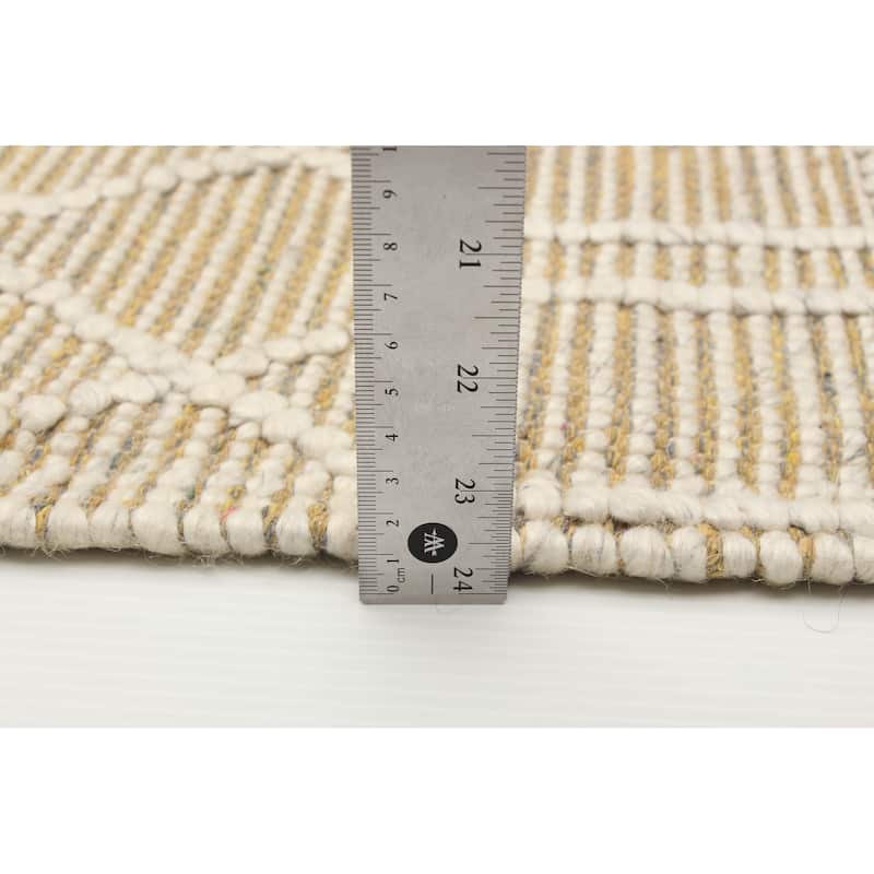ECARPETGALLERY Braid weave Sienna Tan Wool Rug - 5'2 x 7'3