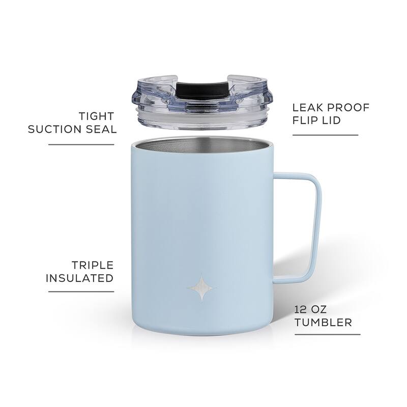 JoyJolt Vacuum Insulated Stainless Steel Tumbler Mug with Lid & Handle - 12 oz - 12 oz