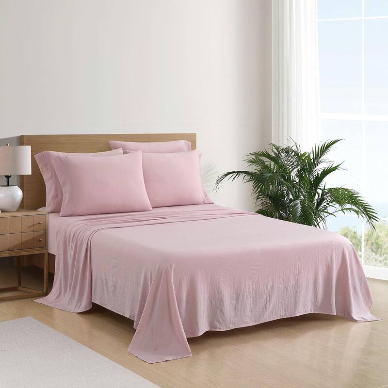 Aeropostale Premium All Season Microfiber Pink Sheet Set - Queen
