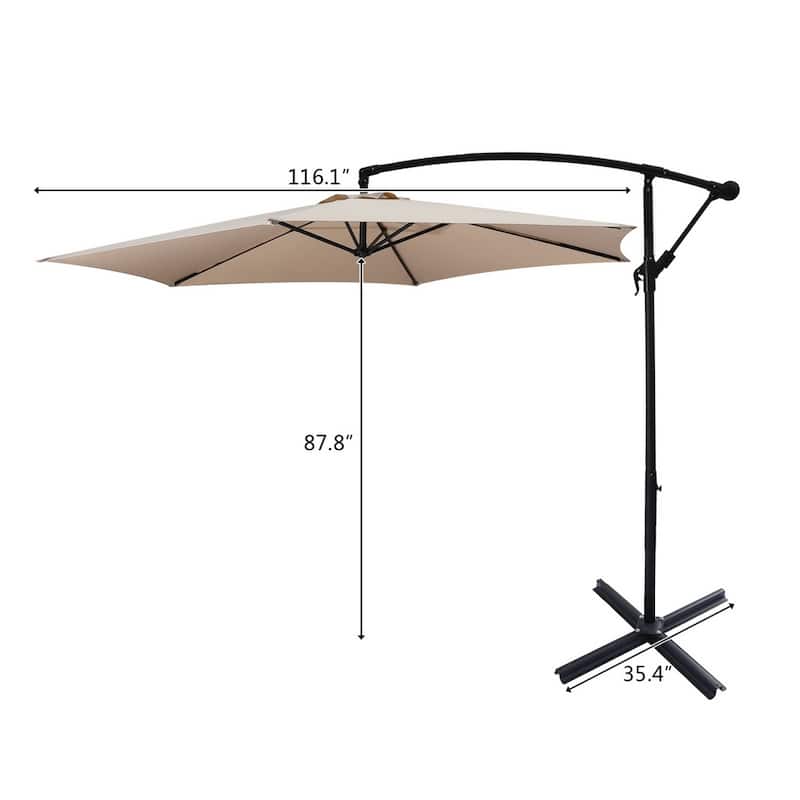 Patio Central Umbrella Cantilever Umbrella Rust Proof Iron