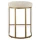 preview thumbnail 6 of 6, Gold Half-moon Metal Base and Cream Cushion Counter Stool