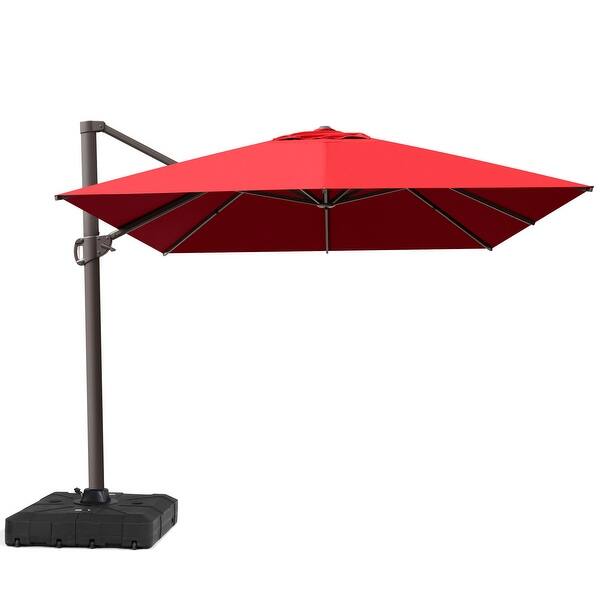10x12 patio umbrella PURPLE LEAF Cantilever 10' X 12' Large, Wind Resistant, Grey measuring 10 by 12 feet Pellebant Patio Cantilever Umbrella, 360-degree