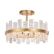 preview thumbnail 12 of 10, Jojospring Casandra 4-light Drum Glass Strip Flush Mount