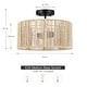 preview thumbnail 5 of 11, Dorn 2-Light Woven Rope Drum Semi-Flush Mount Ceiling Light - 14"W
