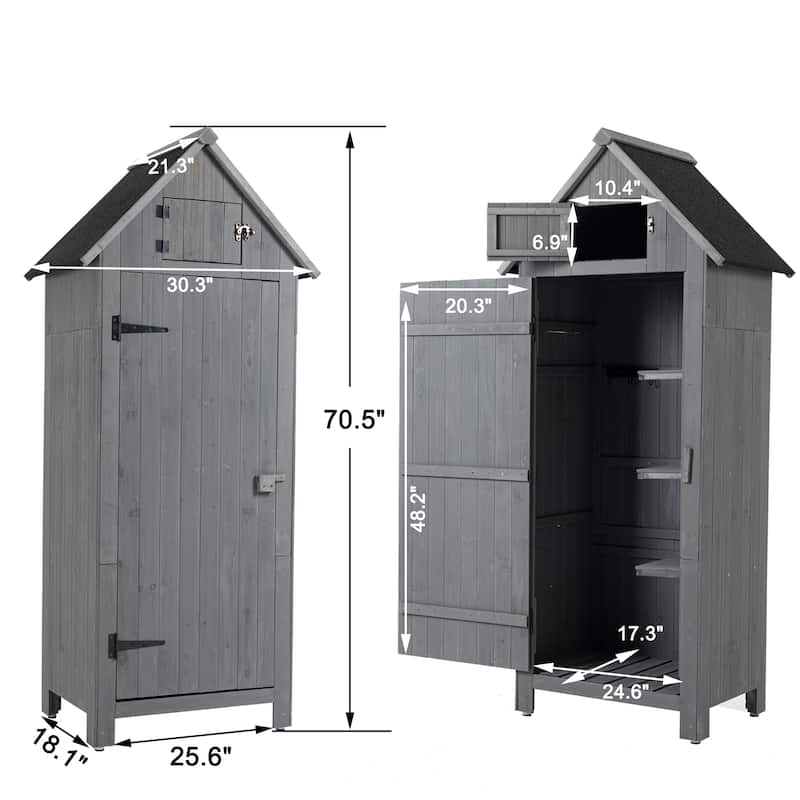 Outdoor Storage Cabinet Tool Shed Wooden Garden Shed